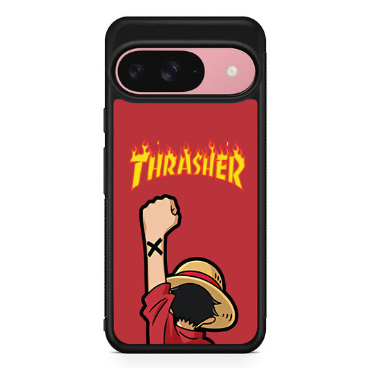 Thrasher Maroon Luffy Google Pixel 9 Case | Durable Google Pixel 9 Cover