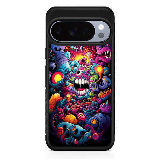One Eyed Monster Doodle Art Google Pixel 10 Pro Case | Slim Google Pixel 10 Pro Rubber Case
