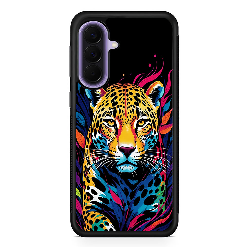 A Colorful Leopard on The Hunt Samsung Galaxy A57 Case | Slim Samsung Galaxy A57 Rubber Case