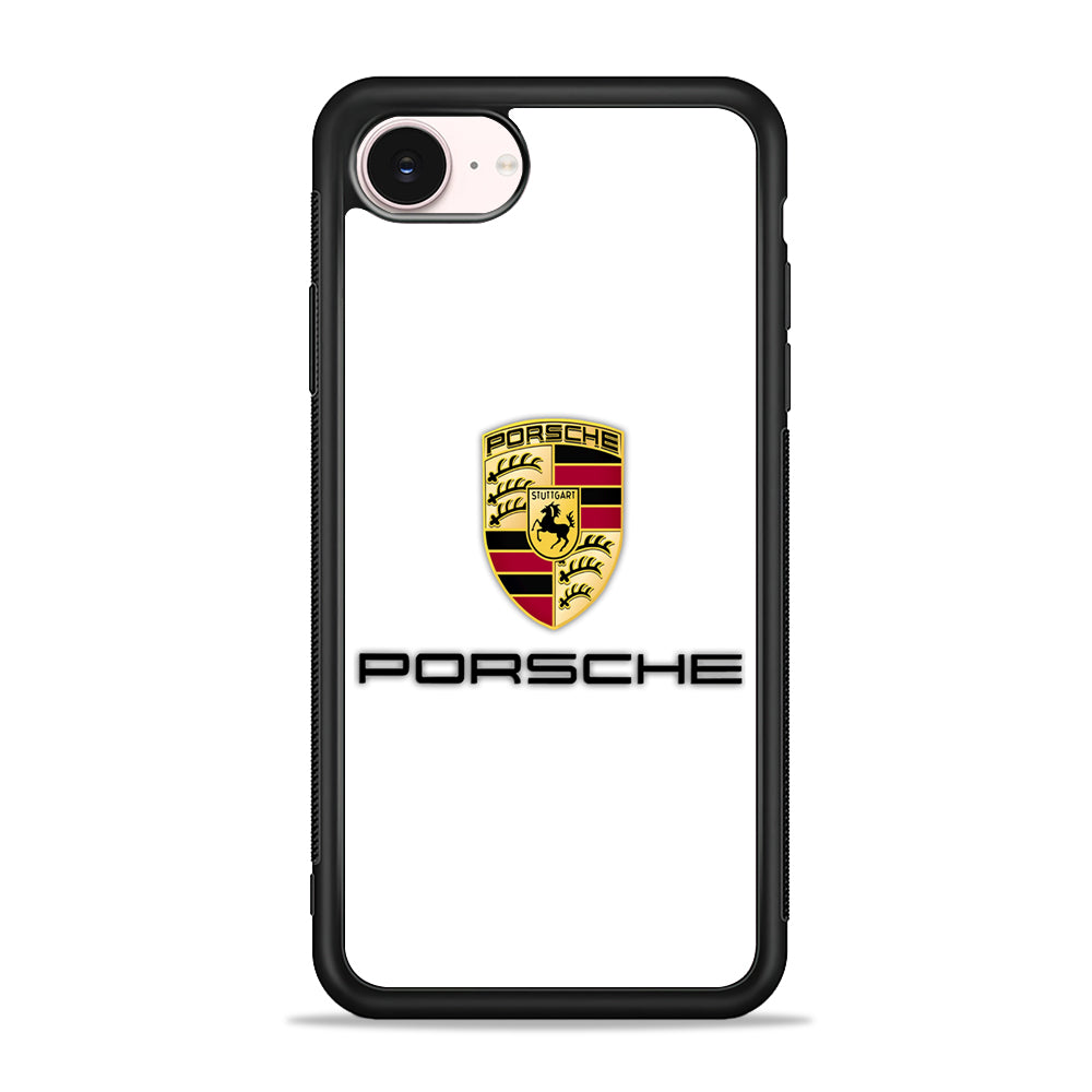 Porsche White Emblem iPhone 17e Case - Silicone Case