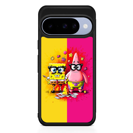 Spongebob and Patrick Yellow Pink Google Pixel 10 Case | Google Pixel 10 Rubber Protective Case