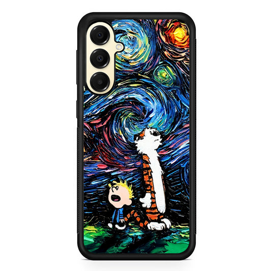 Calvin and Hobbes Starry Night Samsung Galaxy A16 Case | Slim Rubber Samsung Galaxy A16 Case