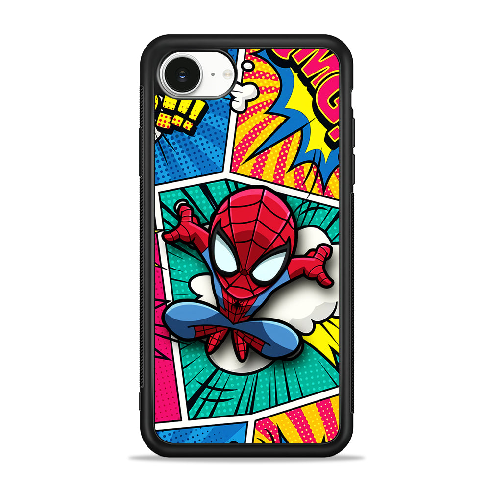 Spiderman Comic Poof iPhone 16e Case | Protective Phone Cover