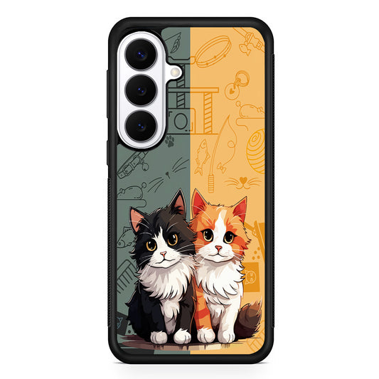 Two Cute Cats Kawai Samsung Galaxy S26 Plus Case | Slim Protective Cover for Samsung Galaxy S26 Plus