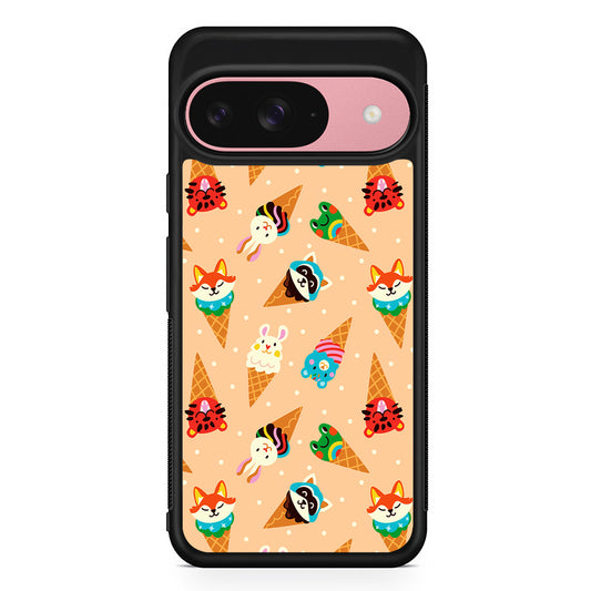 Cartoon Ice Cream Cones Google Pixel 9 Case | Google Pixel 9 Protective Rubber Case