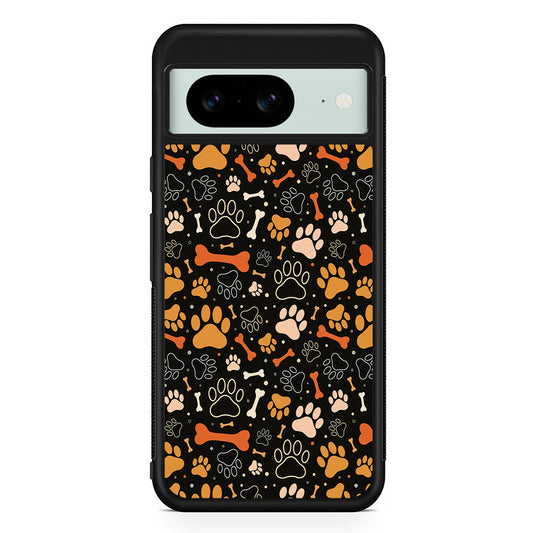Dog Footprints and Bones Google Pixel 8 Case | Durable Protective Cover for Google Pixel 8