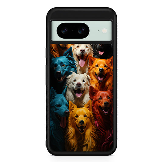 Collection of Colorful Dogs Google Pixel 8 Case | Durable Protective Cover for Google Pixel 8