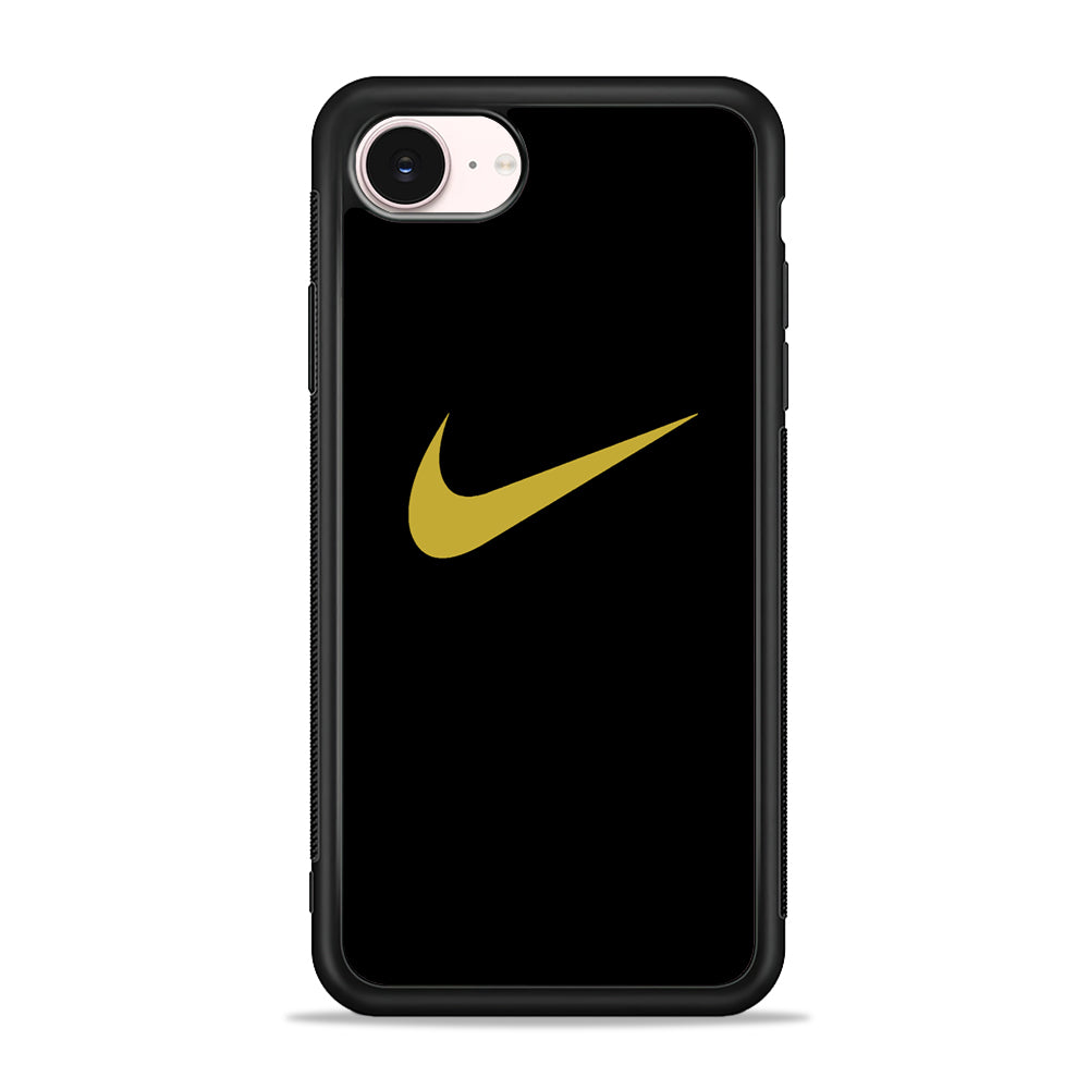 Nike Gold Logo Black iPhone 17e Case - Silicone Case