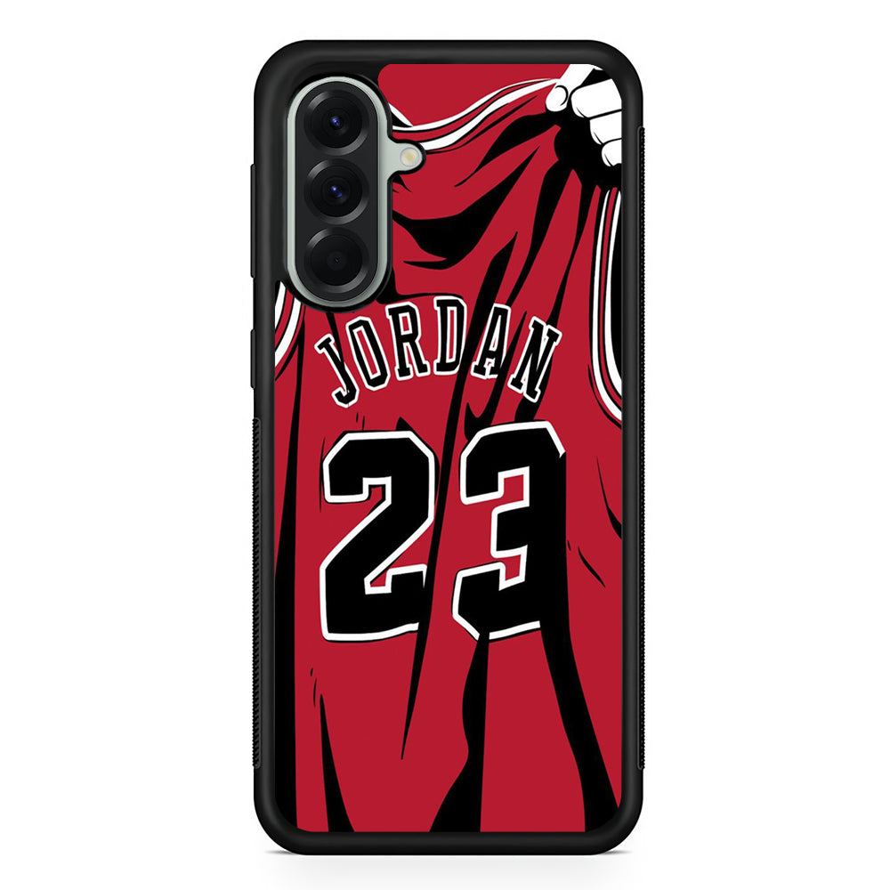 Jordan Red Basket Jersey Samsung Galaxy A56 Case | Samsung Galaxy A56 Rubber Protective Case