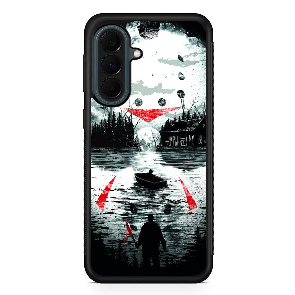 Friday the 13th Silhouette Mask Samsung Galaxy A37 Case | Samsung Galaxy A37 Rubber Phone Case