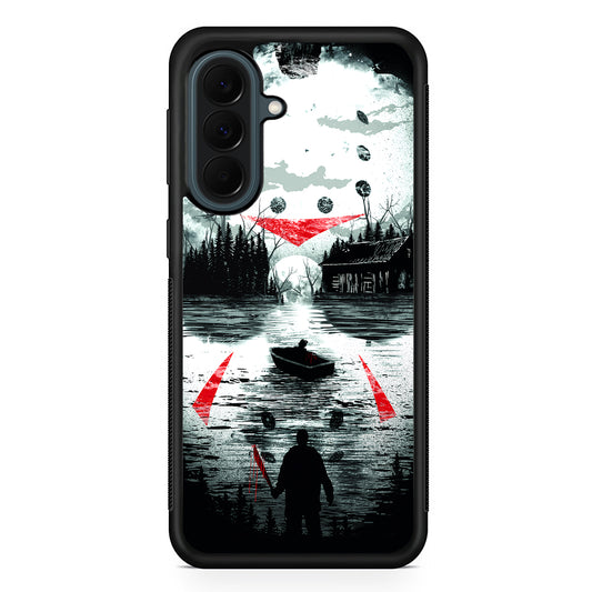Friday the 13th Silhouette Mask Samsung Galaxy A37 Case | Samsung Galaxy A37 Rubber Phone Case