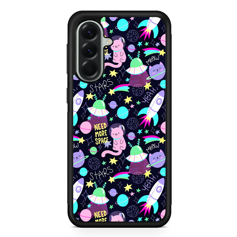 Astronauts Rockets Cat Samsung Galaxy A56 Case | Samsung Galaxy A56 Protective Rubber Case