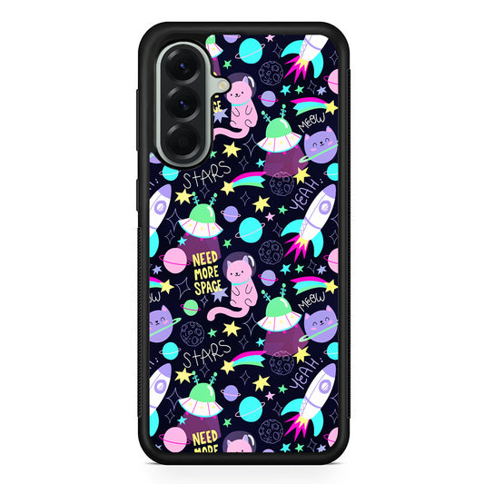 Astronauts Rockets Cat Samsung Galaxy A56 Case | Samsung Galaxy A56 Protective Rubber Case