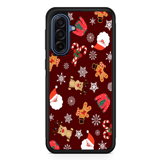 Christmas Ornaments Pattern Maroon Samsung Galaxy A17 Case | Slim Protective Phone Cover