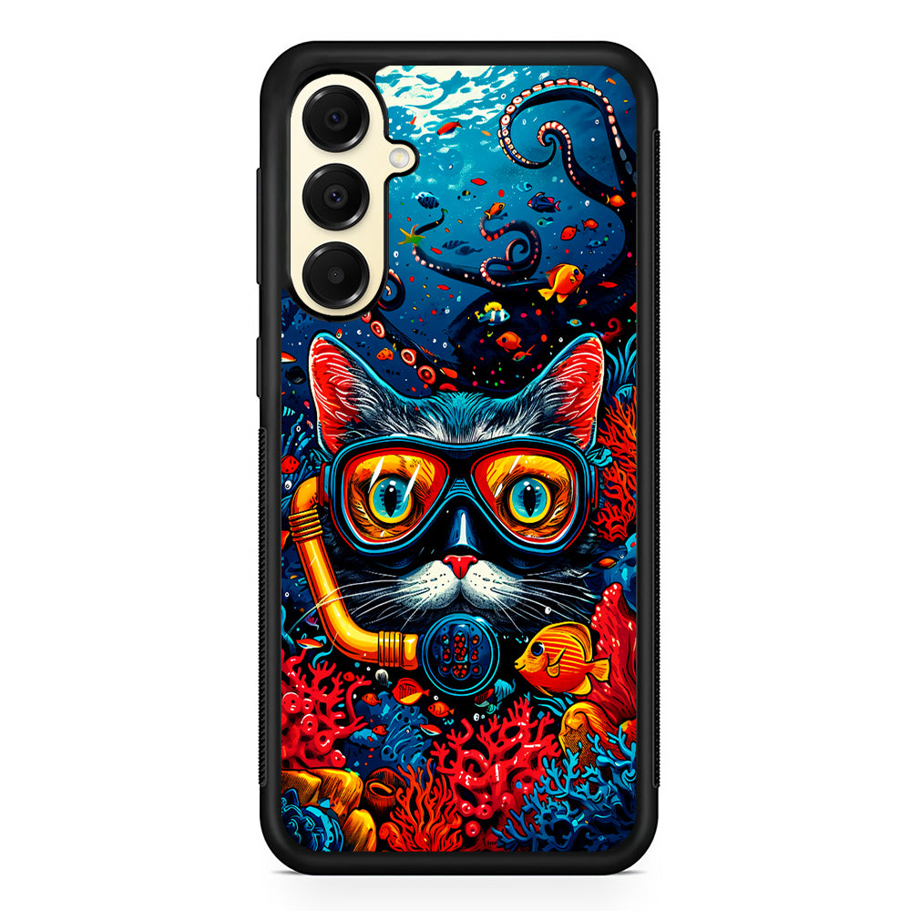 Kitty Cat Under The Sea Samsung Galaxy A16 Case | Slim Rubber Samsung Galaxy A16 Case