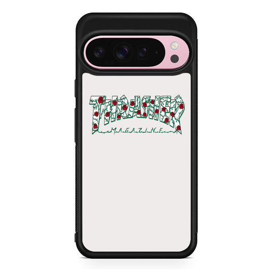 Thrasher White Milk Rose Floral Google Pixel 9 Pro XL Case | Protective Cover