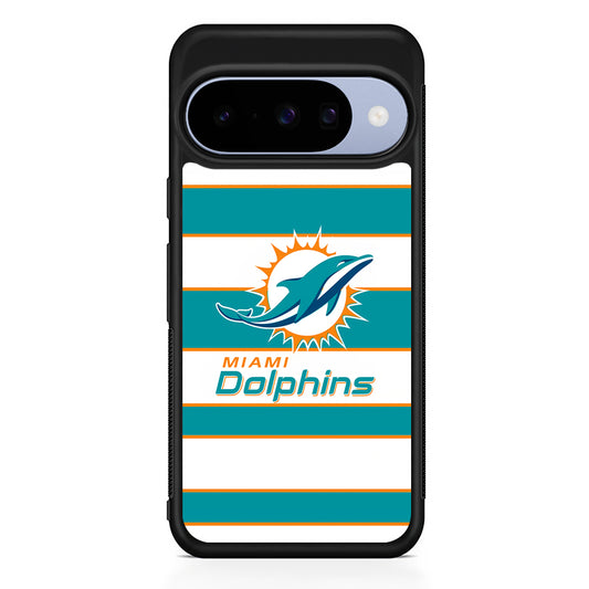 NFL Miami Dolphins White Stripe Google Pixel 10 Case | Google Pixel 10 Rubber Protective Case