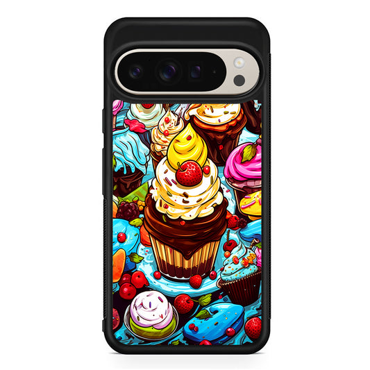 Sweet Desserts Food Doodle Google Pixel 9 Pro Case | Slim Protective Cover