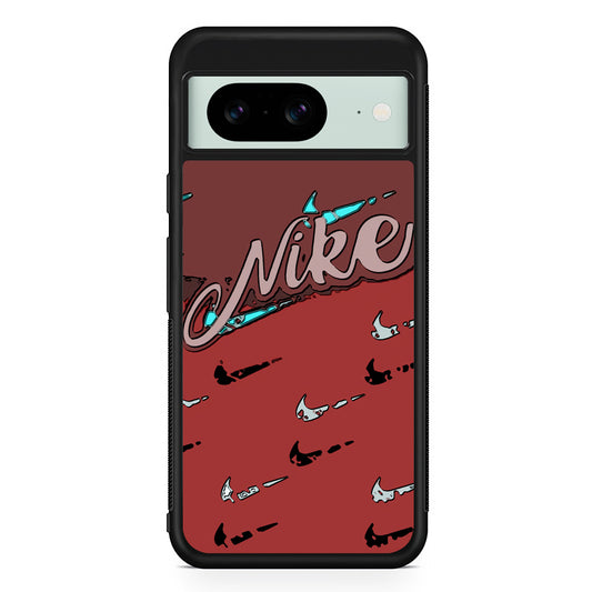 Nike Red Layer Art Google Pixel 8 Case | Slim Rubber Case for Google Pixel 8