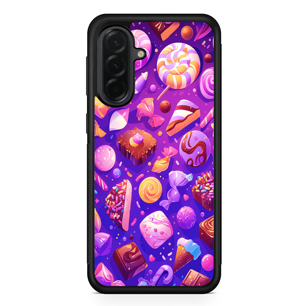 Various Kinds of Sweets and Candies Samsung Galaxy A36 Case | Protective Rubber Cover