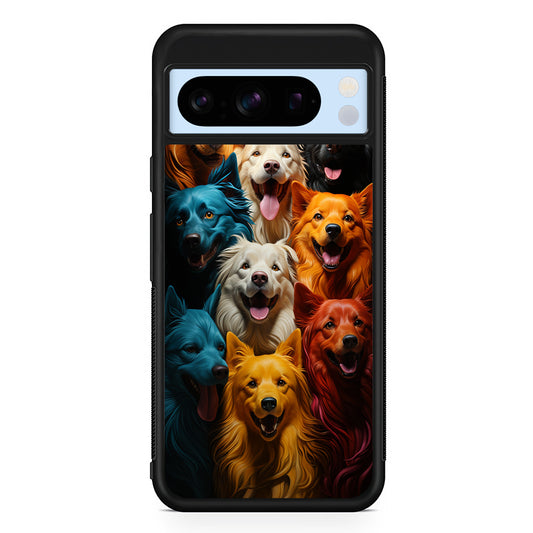 Collection of Colorful Dogs Google Pixel 8 Pro Case | Slim Rubber Case for Google Pixel 8 Pro