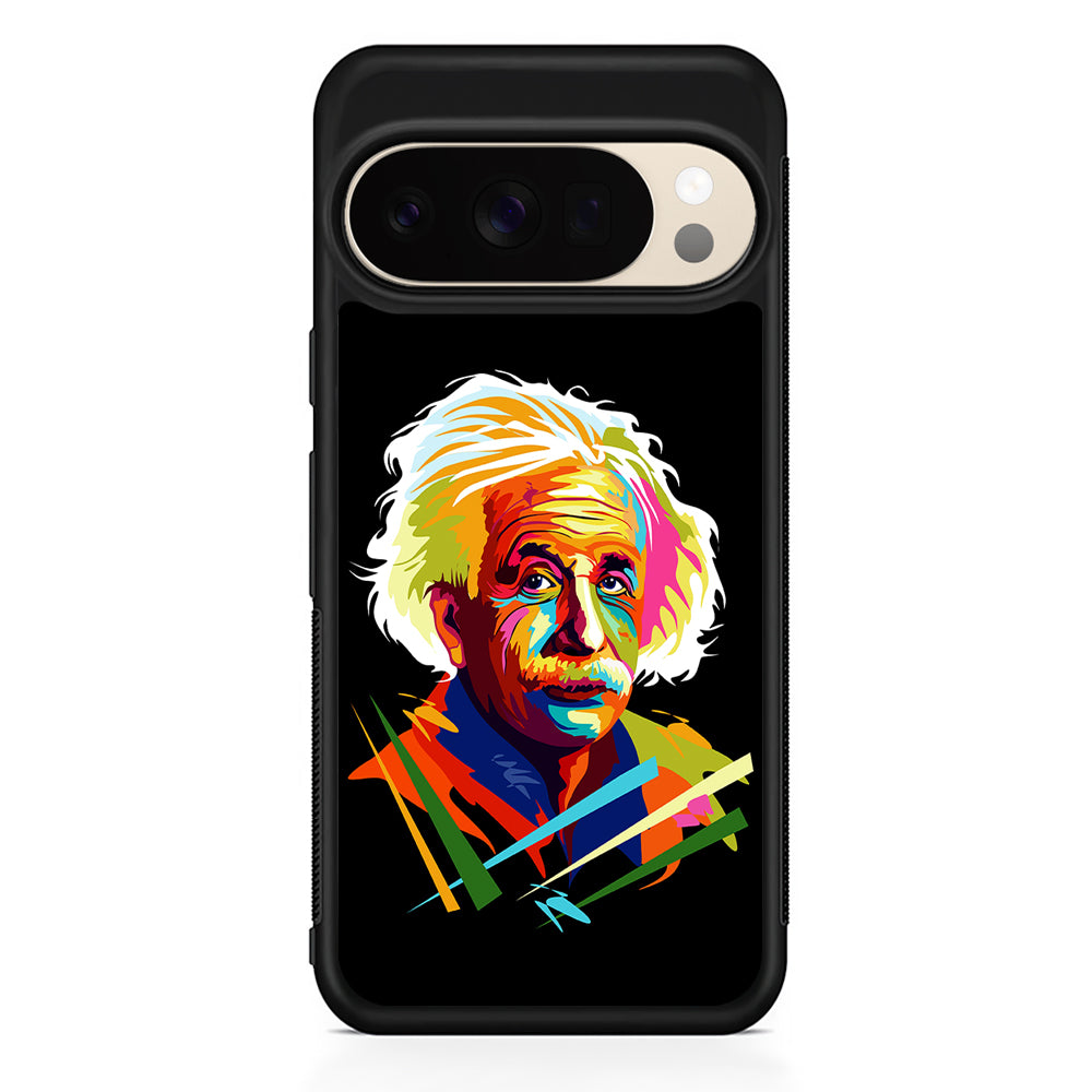 Albert Einstein Pop Art Black Google Pixel 10 Pro XL Case | Slim Google Pixel 10 Pro XL Protective Case