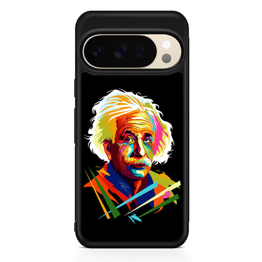 Albert Einstein Pop Art Black Google Pixel 10 Pro XL Case | Slim Google Pixel 10 Pro XL Protective Case
