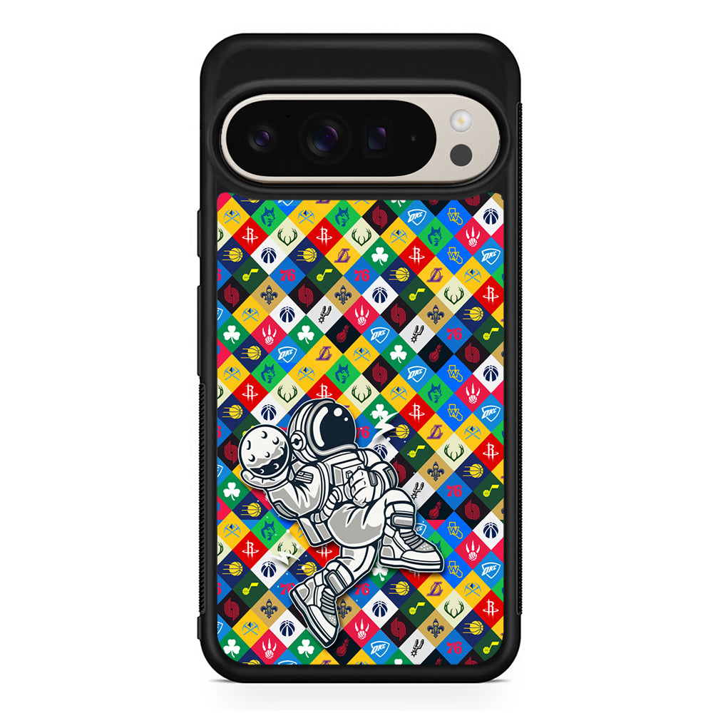 Astronauts Basketball Team Logo Google Pixel 9 Pro Case | Slim Protective Cover