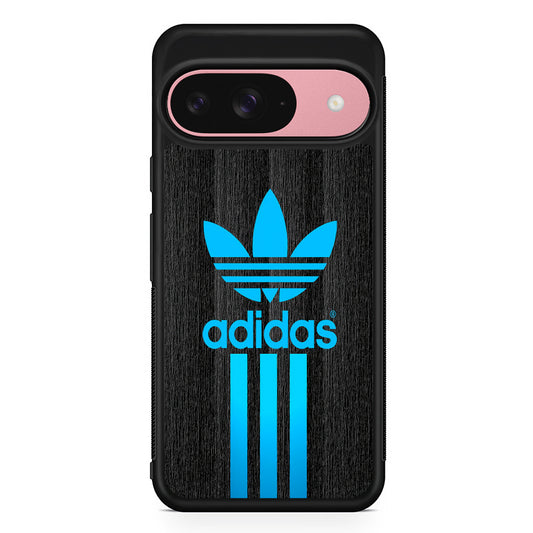 Adidas Glowing Blue Google Pixel 9 Case | Google Pixel 9 Protective Rubber Case