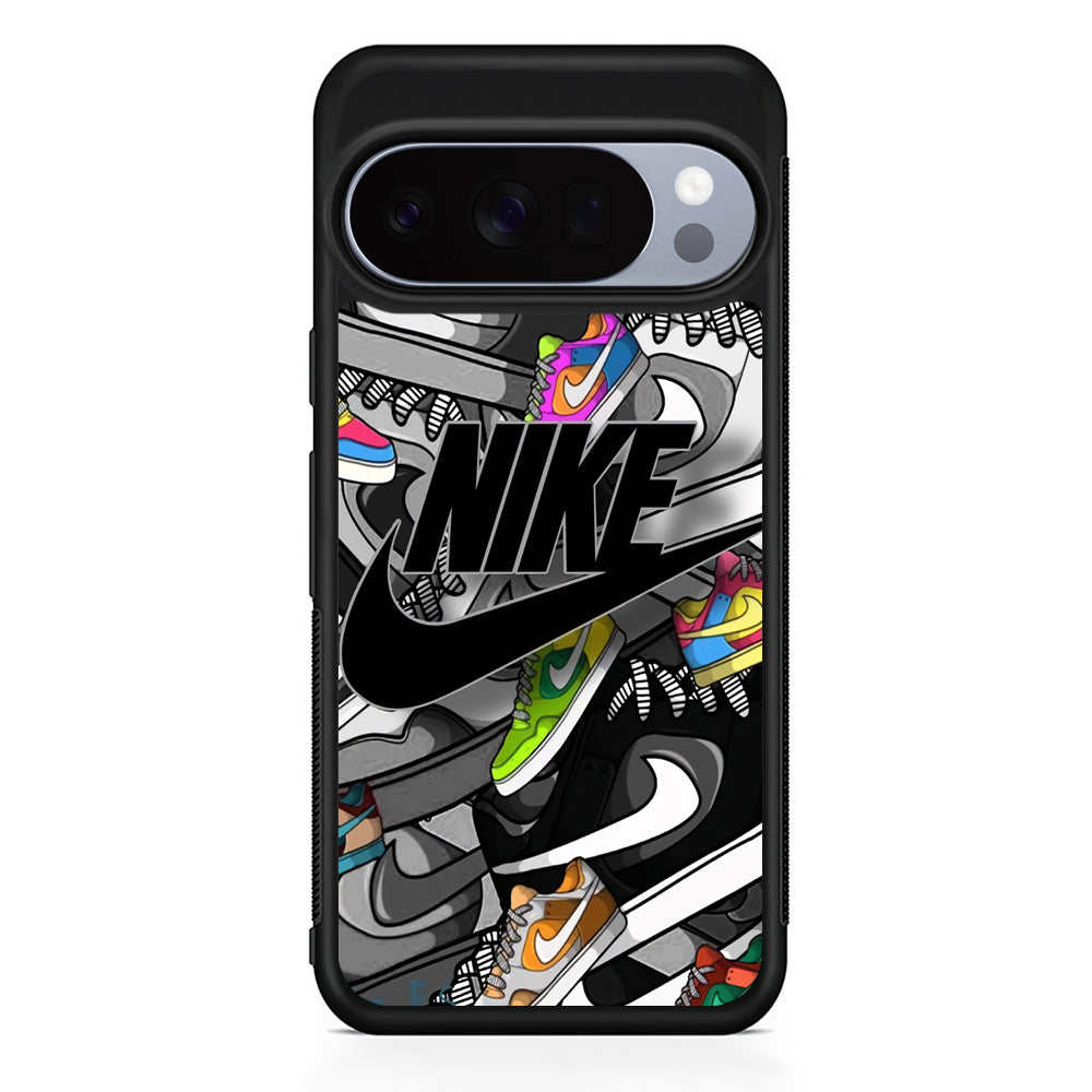 Nike Collection Shoes Black Logo Google Pixel 10 Pro Case | Protective Google Pixel 10 Pro Cover