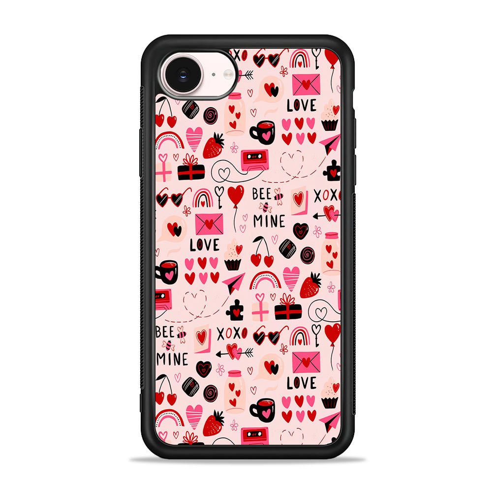 Valentine’s Day Love Pattern iPhone 17e Case - Silicone Case