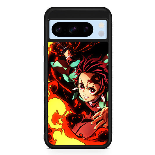 Demon Slayer Tanjiro Battle Mode Google Pixel 8 Pro Case | Slim Rubber Case for Google Pixel 8 Pro