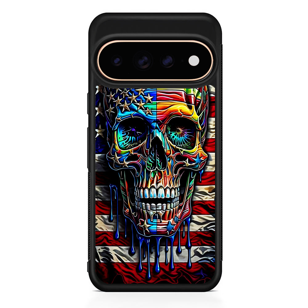 American Flag with Face Skulls Google Pixel 11 Pro Case - Stylish Protective Phone Case