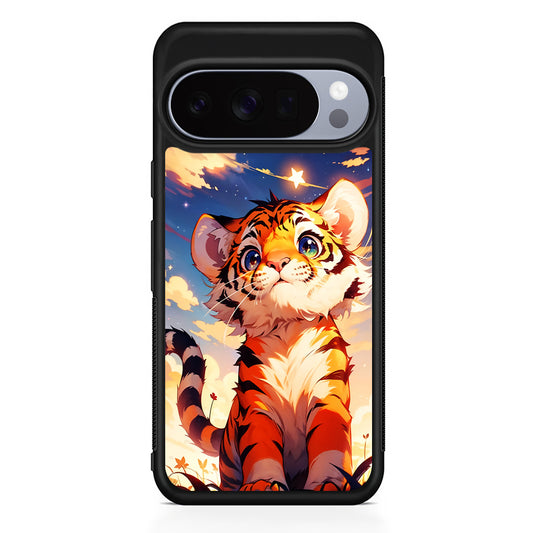 Cute Little Tiger in The Forest Google Pixel 10 Pro Case | Slim Google Pixel 10 Pro Rubber Case