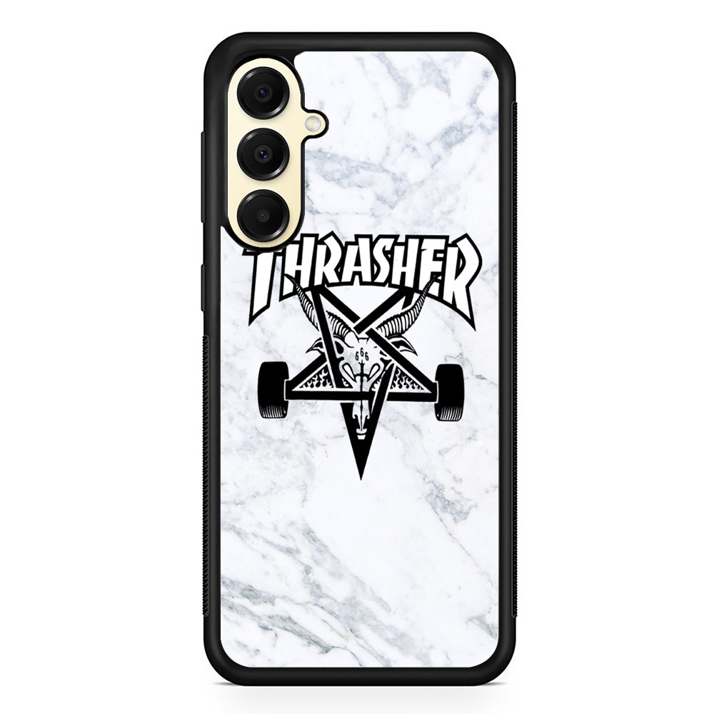 Thrasher x Pentagram White Marble Samsung Galaxy A16 Case | Custom Protective Samsung Galaxy A16 Case