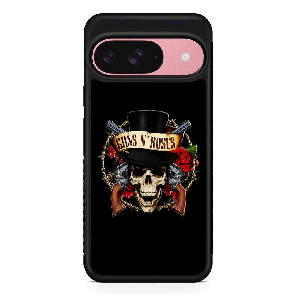 Guns N Roses Rock Skull Google Pixel 9 Case | Google Pixel 9 Protective Rubber Case