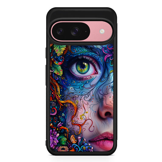 The Flower Fairy Girl Face Google Pixel 9 Case | Google Pixel 9 Protective Rubber Case