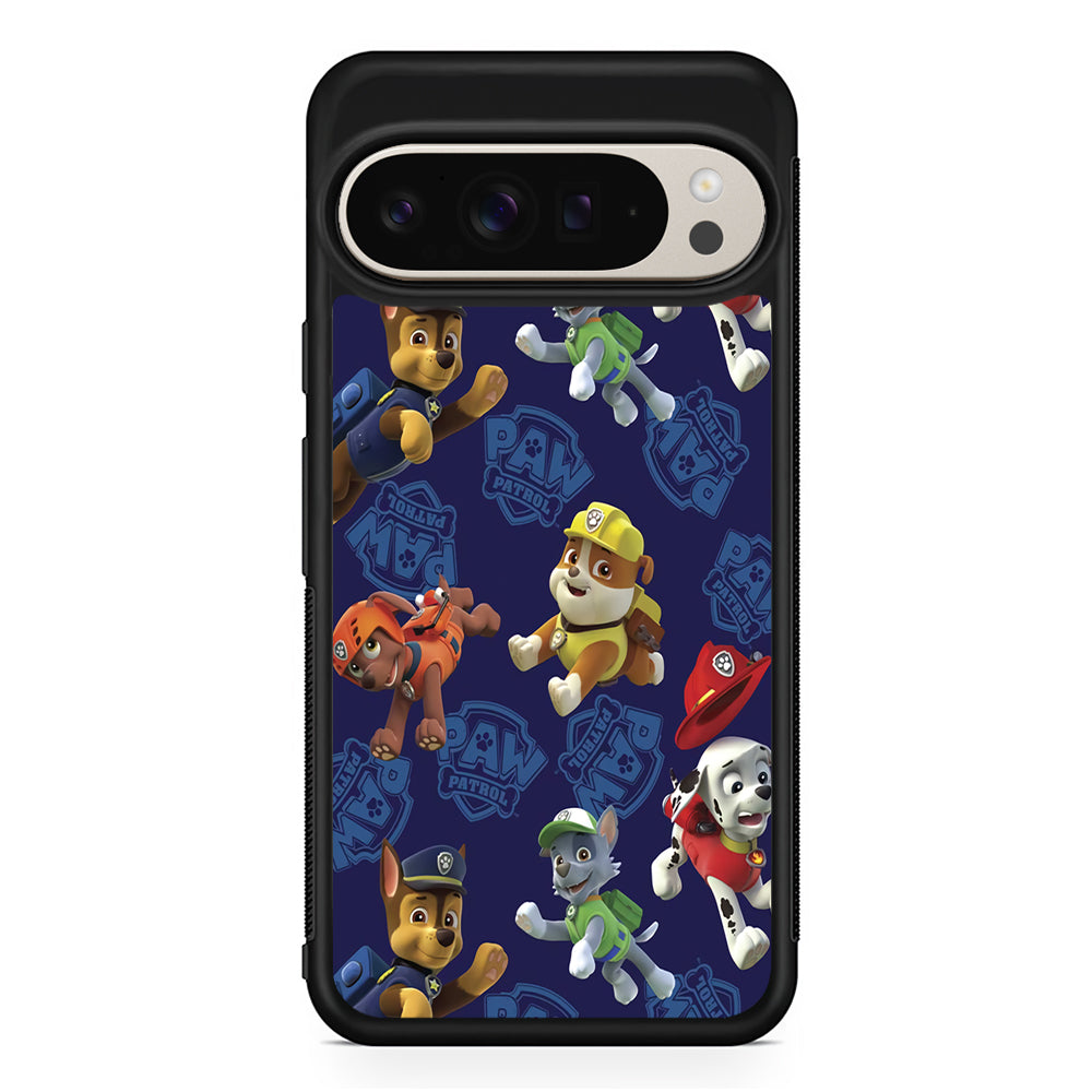 Paw Patrol Navy Background Google Pixel 9 Pro Case | Slim Protective Cover