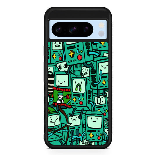 Adventure Time BMO Pattern Google Pixel 8 Pro Case | Slim Rubber Case for Google Pixel 8 Pro