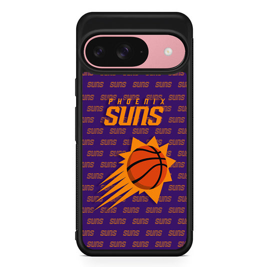 NBA Phoenix Suns Pattern Google Pixel 9 Case | Google Pixel 9 Protective Rubber Case