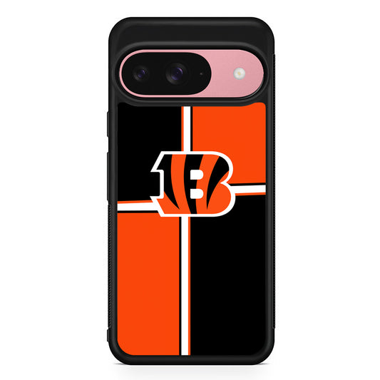 NFL Cincinnati Bengals Logo Google Pixel 9 Case | Google Pixel 9 Protective Rubber Case