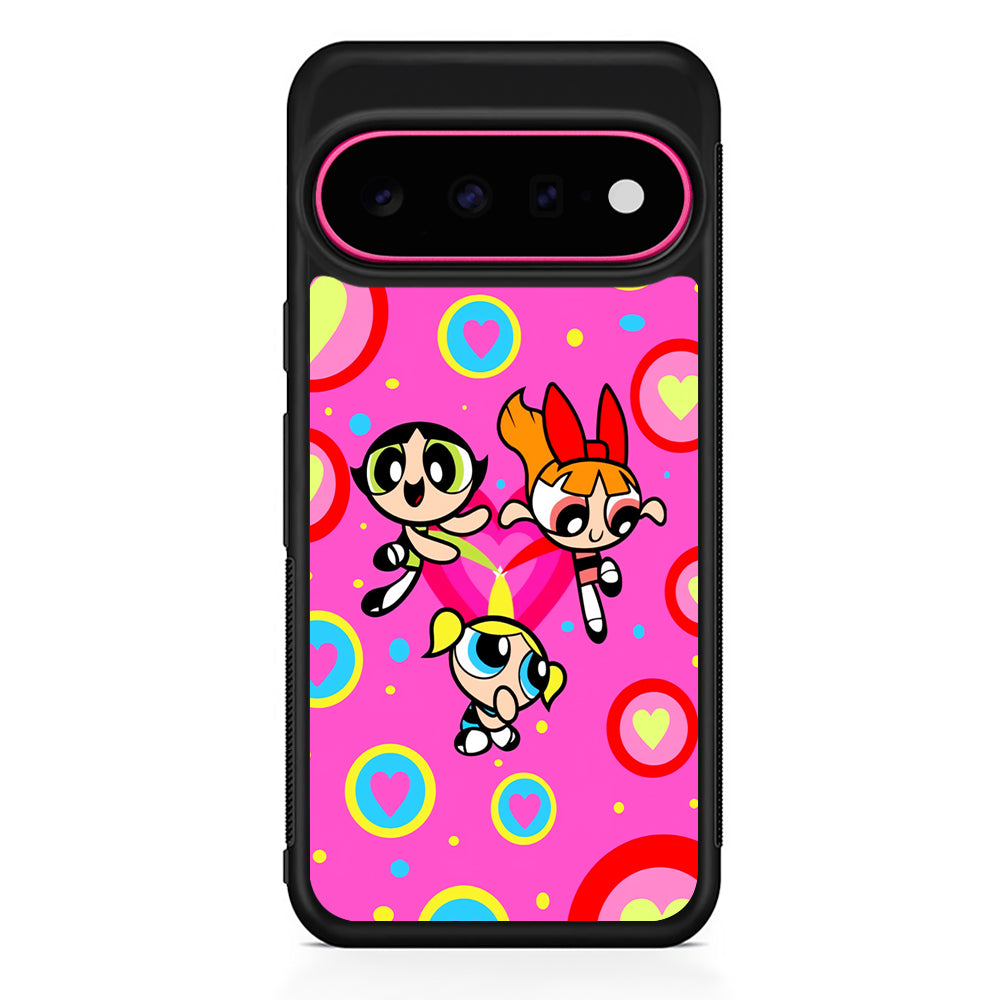 The Powerpuff Girls Love Pattern Google Pixel 11 Case | Slim Shockproof Cover
