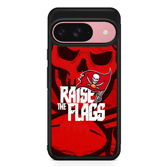 NFL Tampa Bay Buccaneers Flags Google Pixel 9 Case | Google Pixel 9 Protective Rubber Case