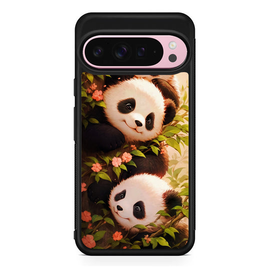 Three Cute Pandas Hiding Google Pixel 9 Pro XL Case | Protective Cover