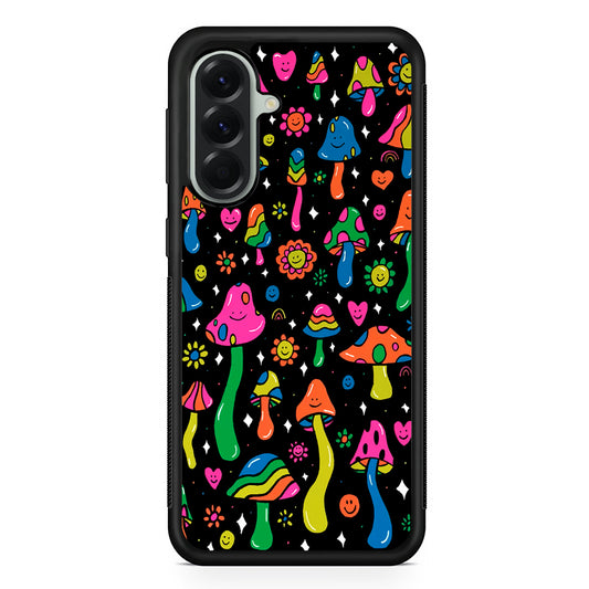 Various Mushrooms Smile Colorful Samsung Galaxy A56 Case | Samsung Galaxy A56 Protective Rubber Case
