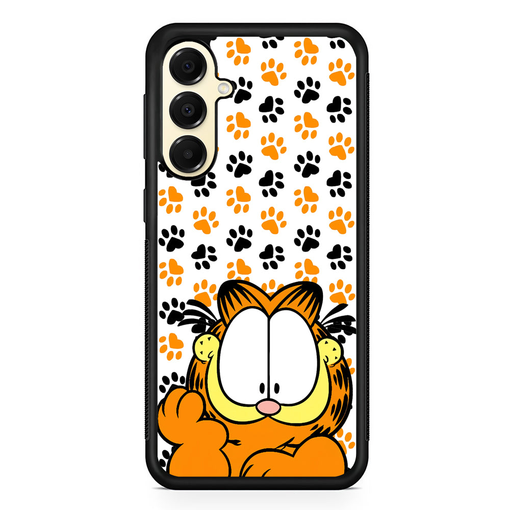 Garfield And His Footprints Samsung Galaxy A16 Case | Slim Rubber Samsung Galaxy A16 Case