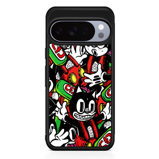 Felix The Cat Club Party Google Pixel 10 Pro Case | Slim Google Pixel 10 Pro Rubber Case