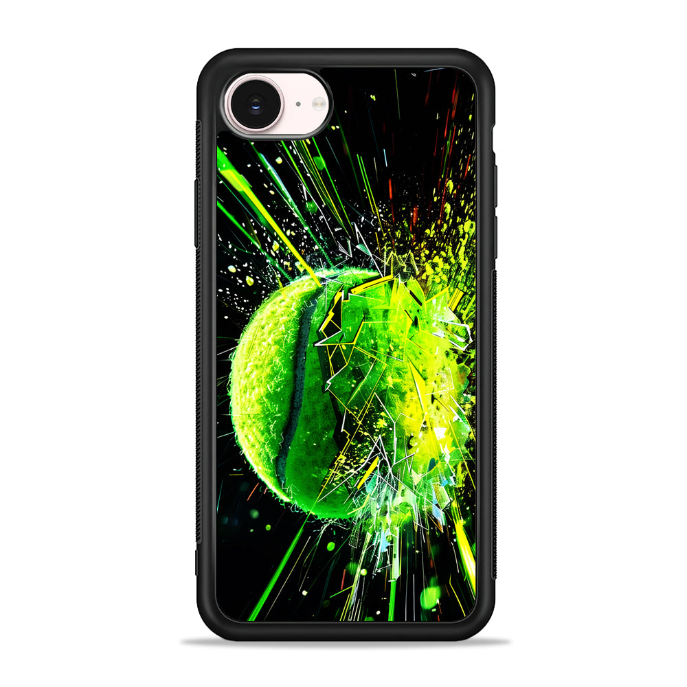 Tennis Ball Breaks Glass iPhone 17e Case - Silicone Case