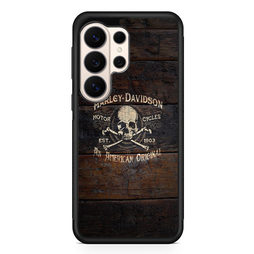 Harley Davidson Skull Logo In Wood Samsung Galaxy S26 Ultra Case | Slim Everyday Protection for Galaxy S26 Ultra
