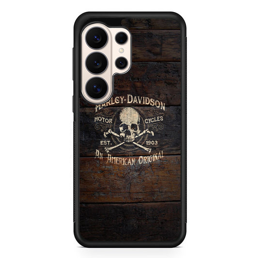 Harley Davidson Skull Logo In Wood Samsung Galaxy S26 Ultra Case | Slim Everyday Protection for Galaxy S26 Ultra